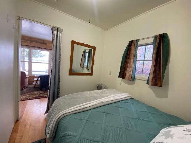 bedroom with hardwood / wood-style flooring