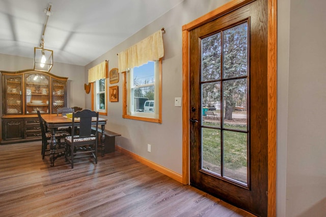 dining room with hardwood / wood-style floors