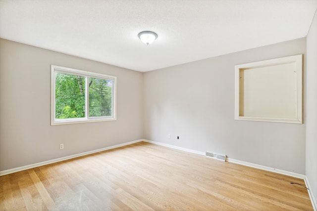 empty room featuring light wood-type flooring