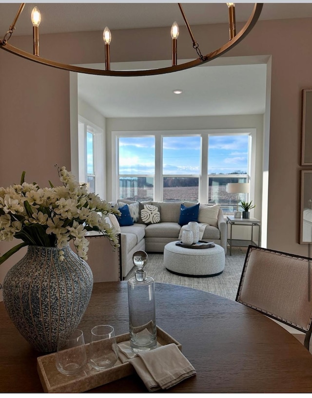 living room featuring plenty of natural light