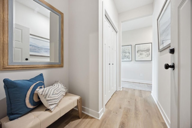 hall featuring light hardwood / wood-style floors