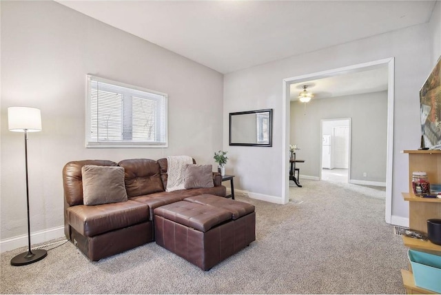 living room featuring carpet flooring