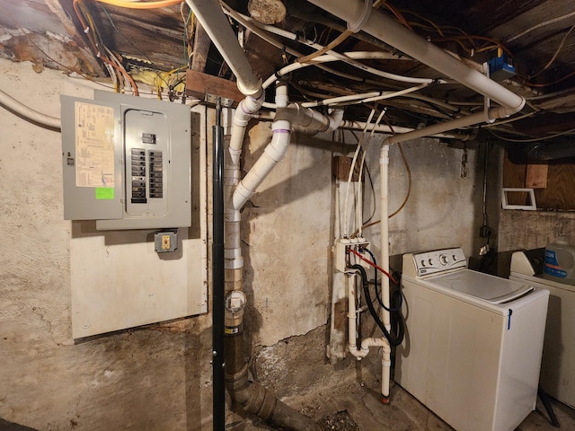 utility room with washer / dryer and electric panel