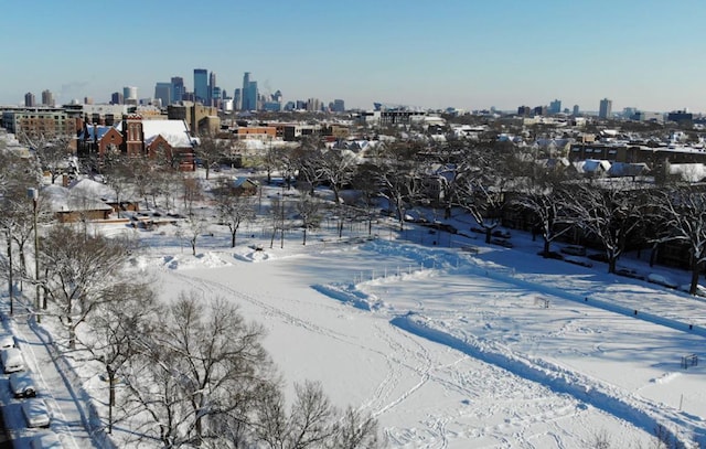 view of snowy aerial view