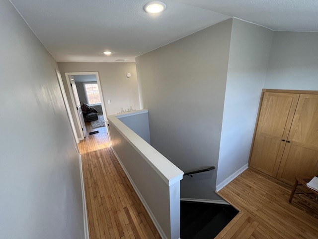 hall featuring light hardwood / wood-style floors