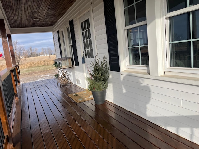 deck with covered porch