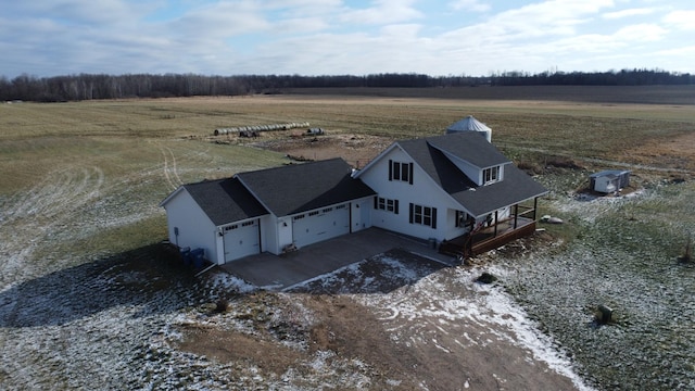 aerial view with a rural view