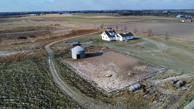 aerial view with a rural view