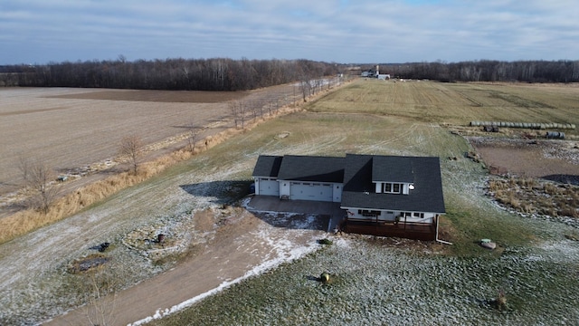 bird's eye view with a rural view