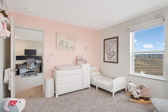 view of carpeted bedroom