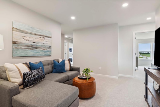 living room featuring carpet flooring