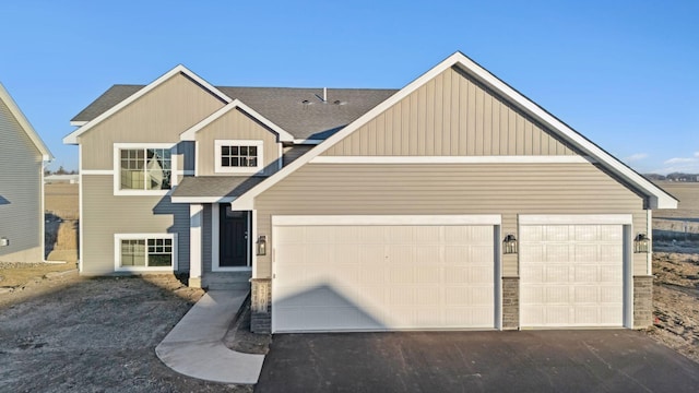 view of front of house with a garage