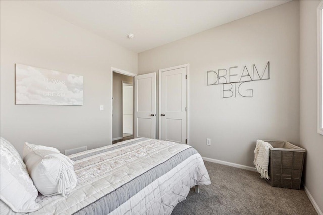 bedroom featuring carpet floors and a closet