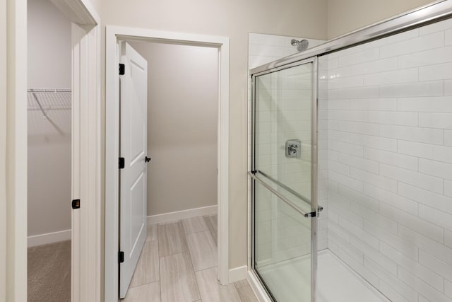 bathroom featuring walk in shower