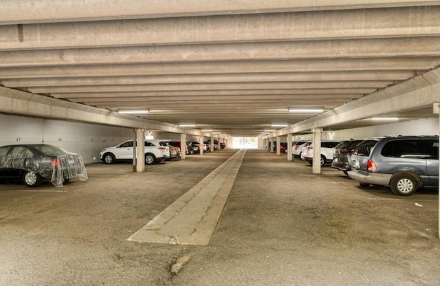 view of parking garage