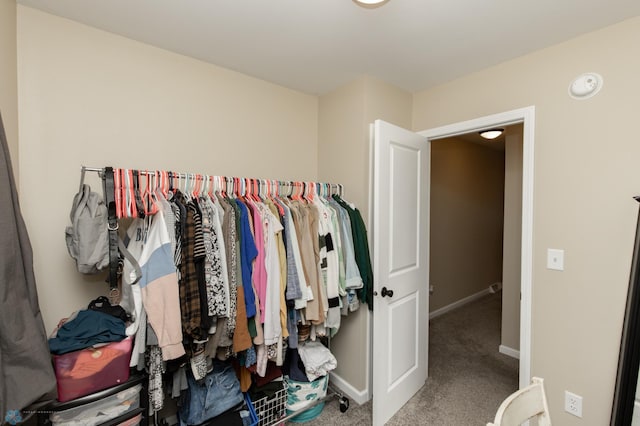 spacious closet with carpet flooring