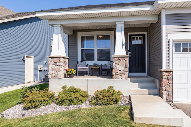 doorway to property with a porch