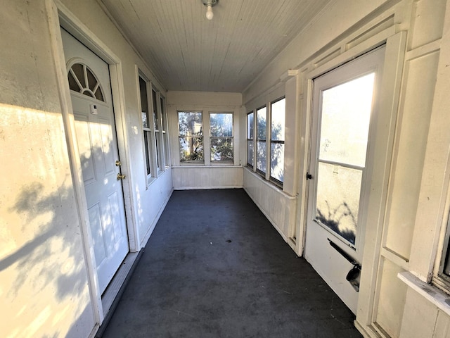 view of unfurnished sunroom