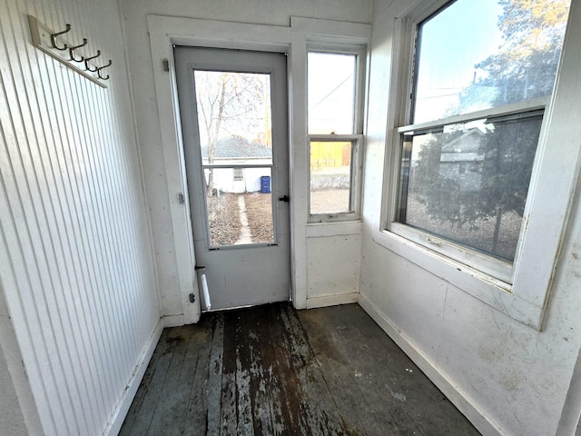 doorway to outside featuring dark hardwood / wood-style flooring