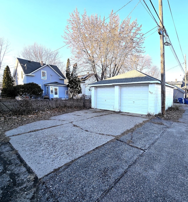 view of garage