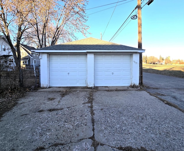 view of garage