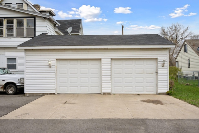 view of garage