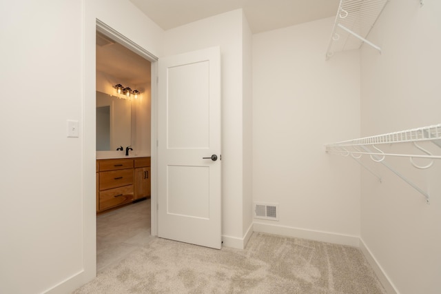25341 Delmar Ave, New Prague, MN 56071 - spacious closet featuring light colored carpet and a sink