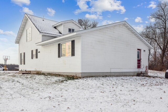 view of snowy exterior