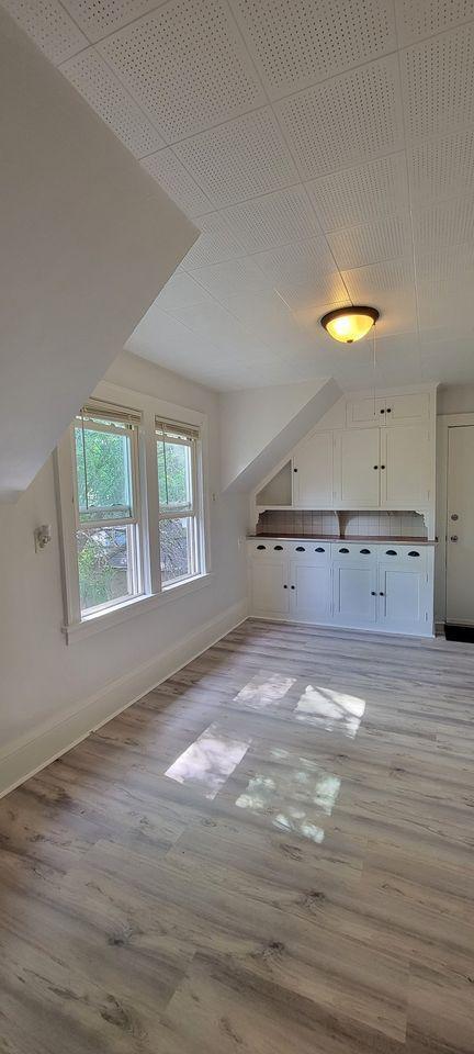 additional living space featuring light wood-type flooring