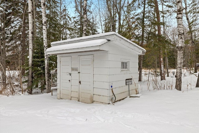 view of snow covered structure