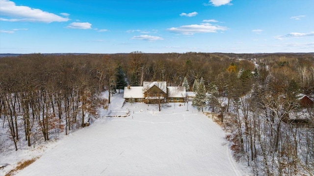 view of snowy aerial view