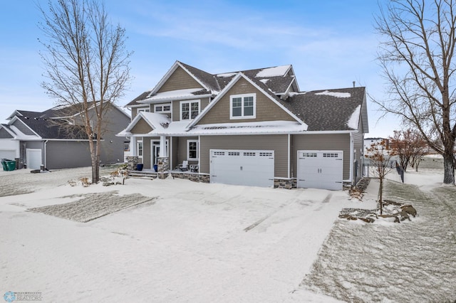 craftsman-style home with a garage