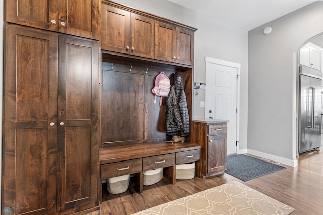 mudroom featuring hardwood / wood-style floors