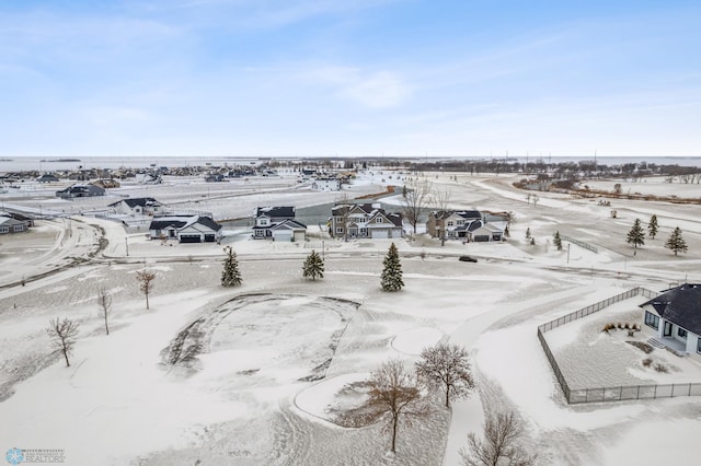 view of snowy aerial view