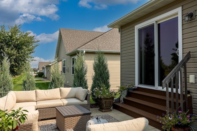 view of patio / terrace featuring an outdoor living space