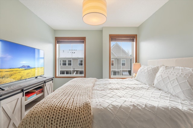 bedroom with a textured ceiling