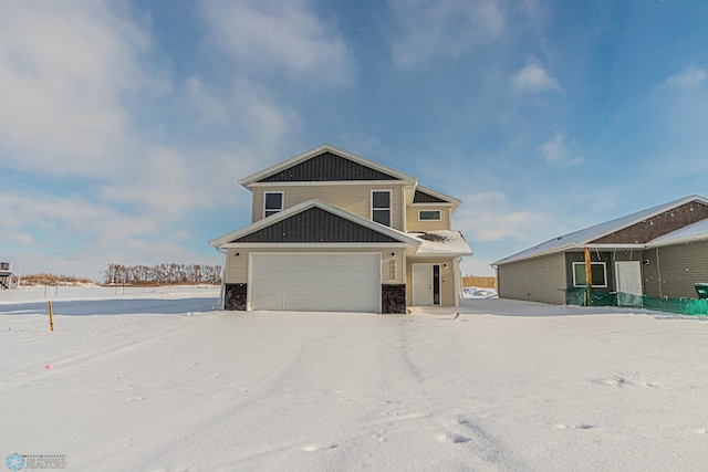 view of front of house with a garage