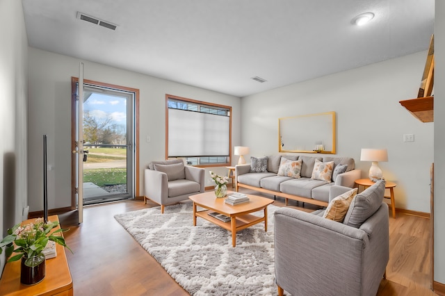 living room featuring hardwood / wood-style flooring