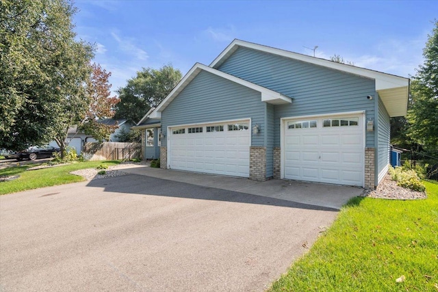 exterior space with a garage