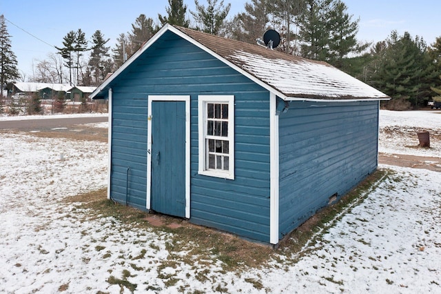 view of snow covered structure