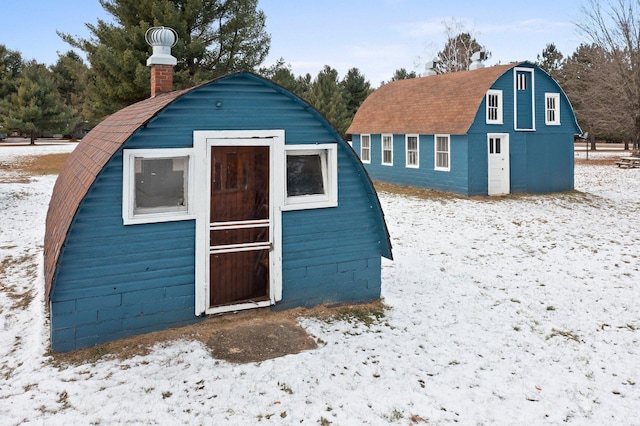 view of snow covered structure