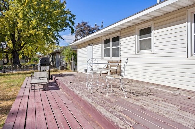 deck featuring grilling area