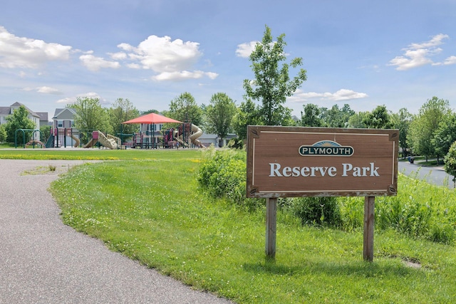 view of community sign