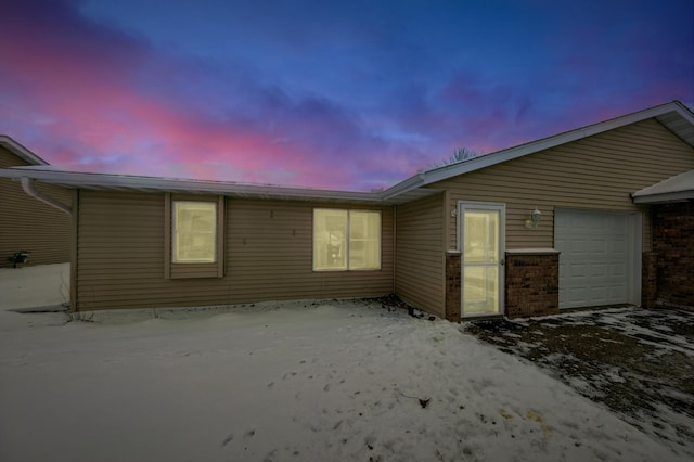 exterior space featuring a garage