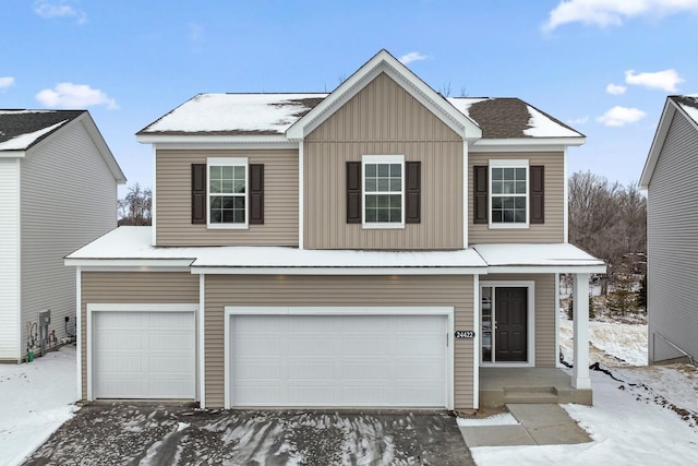 view of property featuring a garage