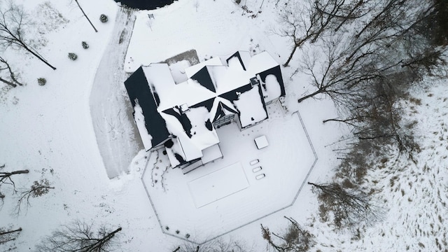 view of snowy aerial view