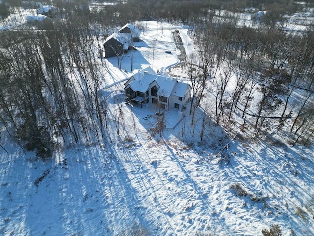 view of snowy aerial view