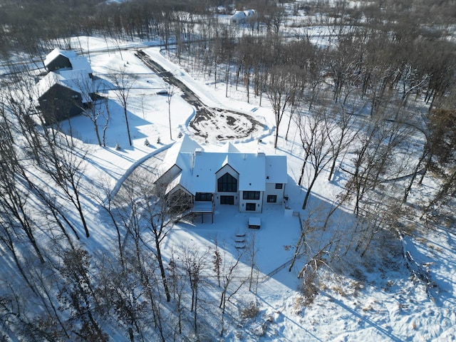 view of snowy aerial view