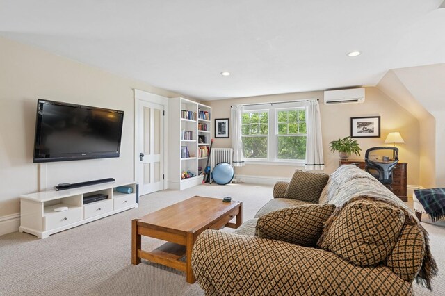 1941 James Ave S, Minneapolis, MN 55403 - carpeted living area with a wall unit AC, baseboards, and recessed lighting