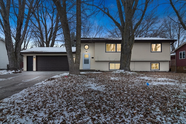 bi-level home with a garage